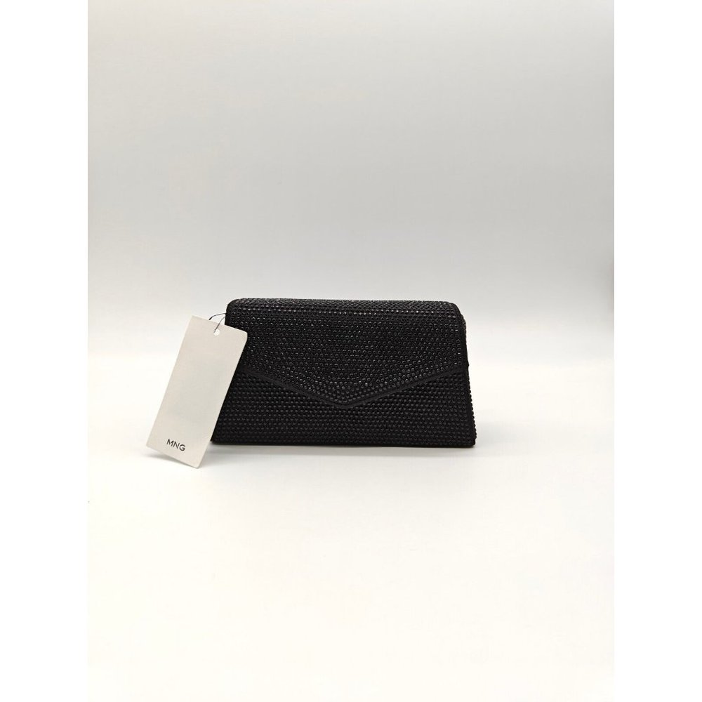 MANGO MNG rhinestone embellished box clutch shoulder bag - BLACK - Picture 9 of 10